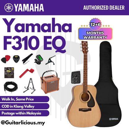 YAMAHA F310 Acoustic Guitar with EQ / Pick Up FREE Gig Bag (F310 with EQ)