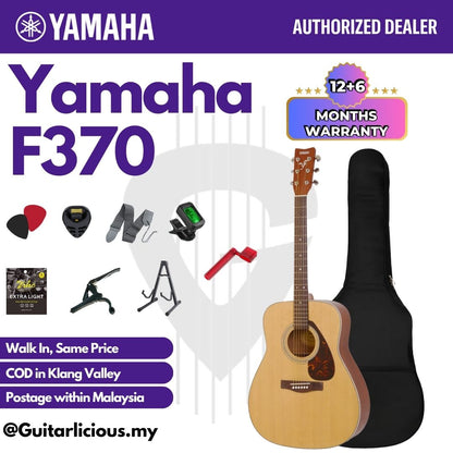 YAMAHA F370 Spruce Top Full Size (41inch) Acoustic Guitar with Gig Bag suitable for Beginner ( F370 / F-370 / F 370 )