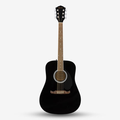 FENDER ( FA-125 / FA125 ) Dreadnought Acoustic Guitar w/bag, Walnut FB, Black - (F03-097-1210-706)