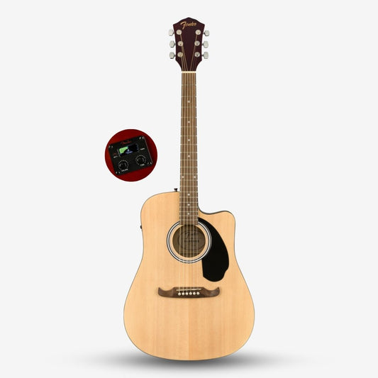 Fender FA-125CE Dreadnought Acoustic Guitar with Fender Active PIck Up, Walnut FB, Natural (FA125 / FA 125E/ FA125CE)