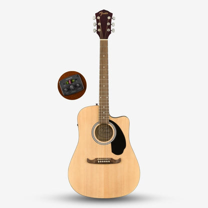 Fender FA-125CE Dreadnought Acoustic Guitar with Fishman Active PIck Up, Walnut FB, Natural (FA125 / FA 125E/ FA125CE)