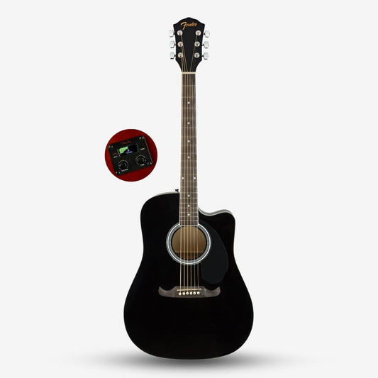 Fender FA-125CE Dreadnought Acoustic Guitar with Active PIck Up, Walnut FB, Black ( FA125 / FA 125E / FA125CE )