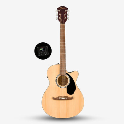 Fender FA-135CE Dreadnought Acoustic Guitar with Fender Active PIck Up, Walnut FB, Natural (FA135 / FA 135E/ FA135CE)