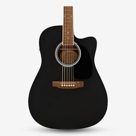 Fender FA-25CE Dreadnought Acoustic Guitar with Pick Up, Walnut FB, Black ( FA 25CE / FA25CE / FA-25CE-BK )