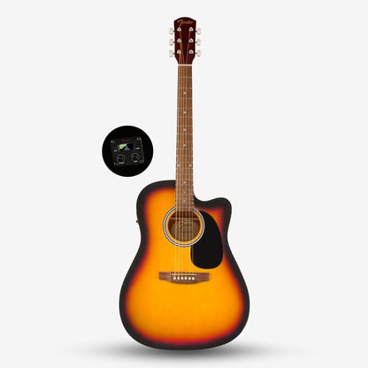 Fender FA-25CE Dreadnought Acoustic Guitar with Pick Up, Walnut FB, 3-Color Sunburst ( FA 25CE / FA25CE / FA-25CE-3SB )