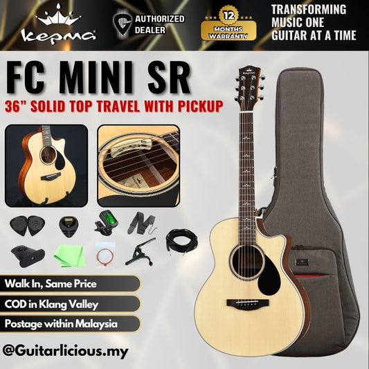 Kepma FC Mini SR Elite Series 36” Solid Top Travel Acoustic Guitar with Pickup ( FCe Mini - SR )