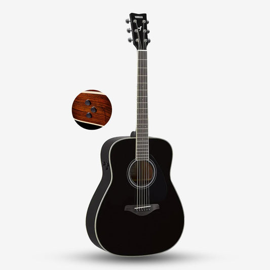 Yamaha FG-TA TransAcoustic Dreadnought Solid Top Acoustic-Electric Guitar w/ Built-in Chorus, Room & Hall Reverb - Black