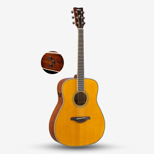 Yamaha FG-TA TransAcoustic Dreadnought SolidTop Acoustic-Electric Guitar Built-in Chorus Room Hall Reverb - Vintage Tint