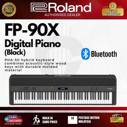 Roland FP-90X Digital Piano / Home Set Stage Piano – Black / White
