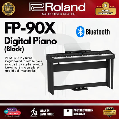 Roland FP-90X Digital Piano / Home Set Stage Piano – Black / White