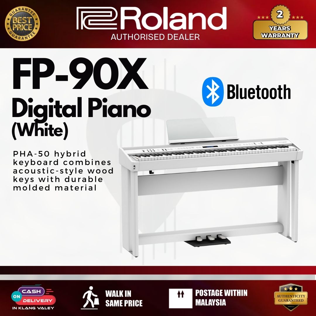 Roland FP-90X Digital Piano / Home Set Stage Piano – Black / White