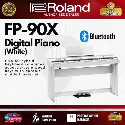 Roland FP-90X Digital Piano / Home Set Stage Piano – Black / White