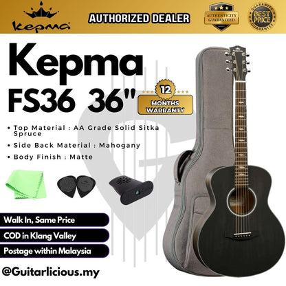 KEPMA FS36 Elite Series 36 inch (3/4) Travel Solid Top Acoustic Guitar ( FS-36 / FS 36 / 36" )