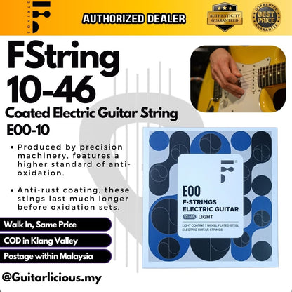 FString Coated Electric Guitar Strings – E00 Series – 09-42 (E00-9) & 10-46 (E00-10)