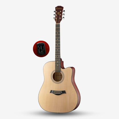 Gamma 41" Acoustic Guitar w 3 Band EQ with tuner FT-221-EQ