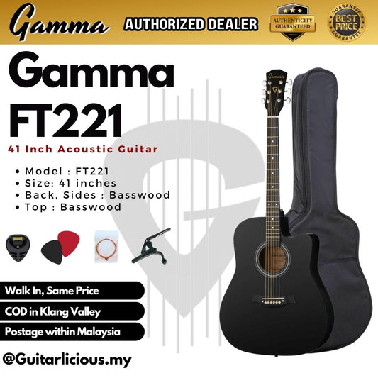 GAMMA Series 41inch Beginner Acoustic Guitar with Bag ( FT221 / FT-221 )