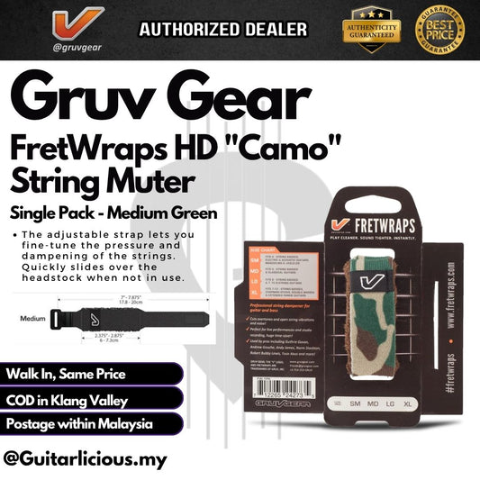 Gruv Gear FretWraps HD "Camo" String Muter Single Pack -  Green