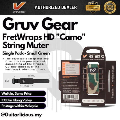 Gruv Gear FretWraps HD "Camo" String Muter Single Pack -  Green
