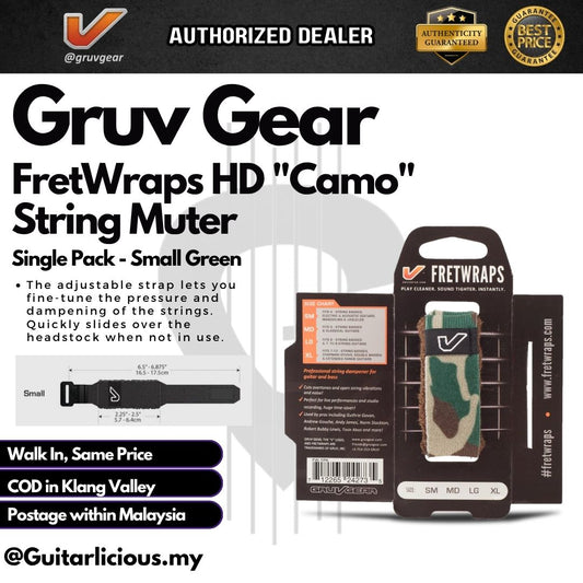 Gruv Gear FretWraps HD "Camo" String Muter Single Pack -  Green