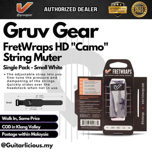 Gruv Gear FretWraps HD "Stone" String Muter Single Pack -  White