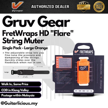 Gruv Gear FretWraps HD "Flare" String Muter Single Pack - Orange