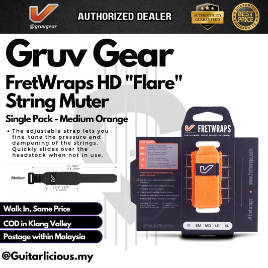 Gruv Gear FretWraps HD "Flare" String Muter Single Pack - Orange