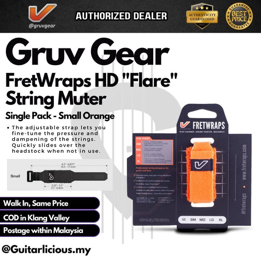 Gruv Gear FretWraps HD "Flare" String Muter Single Pack - Orange
