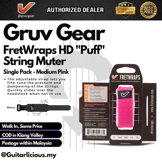 Gruv Gear FretWraps HD "Puff" String Muter Single Pack - Pink