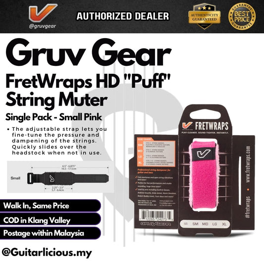 Gruv Gear FretWraps HD "Puff" String Muter Single Pack - Pink