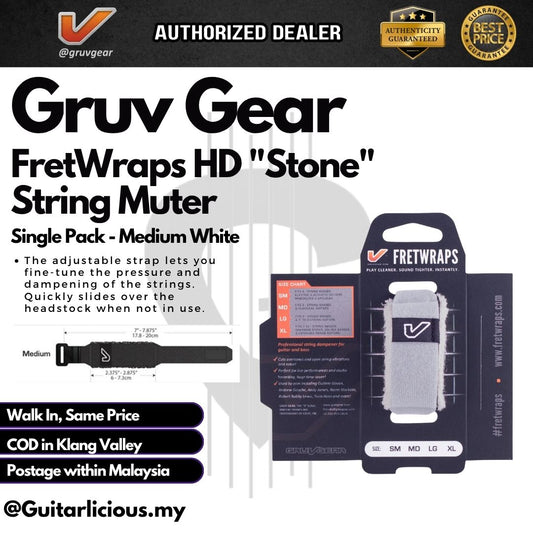 Gruv Gear FretWraps HD "Stone" String Muter Single Pack -  White