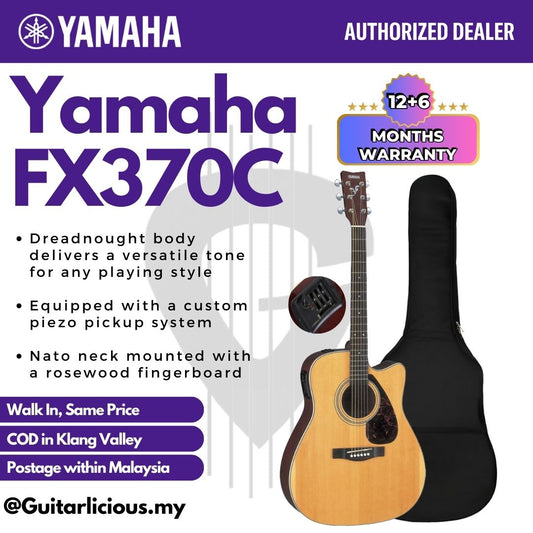 Yamaha FX370C Cutaway Acoustic-Electric Guitar with Active Pickup ( F370EQ / FX-370 / FX370 )