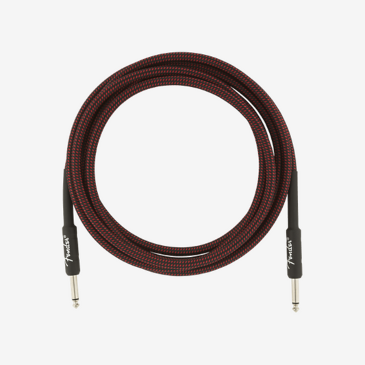 Fender Professional Series Instrument Cable, 10inch Straight/Straight - Red Tweed