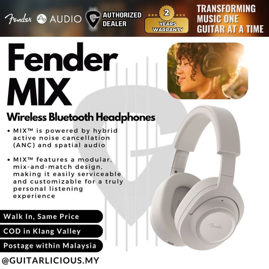 Fender MIX Wired And Wireless Bluetooth Headphones 50 hours of battery life I Bluetooth 5.3 I Dual-mic with ENC