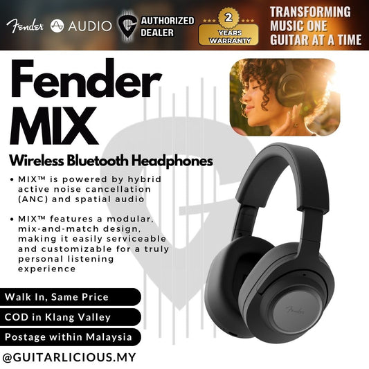 Fender MIX Wired And Wireless Bluetooth Headphones 50 hours of battery life I Bluetooth 5.3 I Dual-mic with ENC