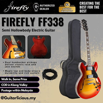 Firefly Semi Hollow Body Electric Guitar with Double Closed Humbucker (FF338 / FF 338)