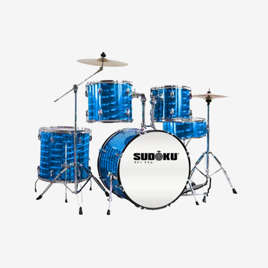 Sudoku Freestyle Acoustic Drum 5 piece set Full Size Acoustic Drum with Cymbal Stand, Stool, hardware, Drumstick