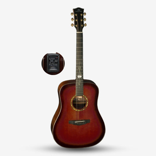 Kepma G1eK Series Solid Sitka Spruce Top Dreadnought Acoustic Guitar, LR Baggs Stage Pro Anthem Pickup w Case ( G1E-K  / G1KE )