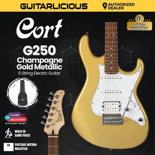 Cort G250 Electric Guitar with Bag - Champagne Gold Metallic