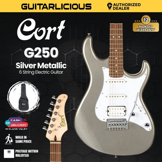 Cort G250 Electric Guitar with Bag - Silver Metallic