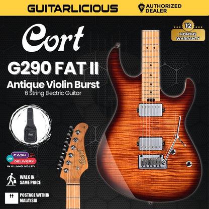 Cort G290 FAT II Electric Guitar with Bag - Antique Violin Burst