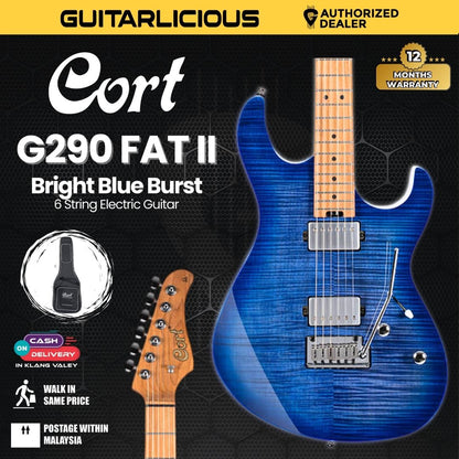 Cort G290 FAT II Electric Guitar with Bag -Bright Blue Burst