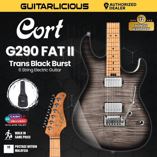 Cort G290 FAT II Electric Guitar with Bag - Trans Black Burst