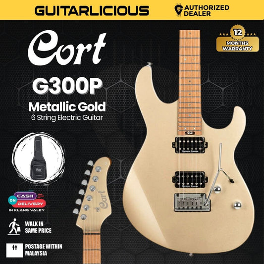 Cort G300 Pro Electric Guitar with Bag - Metallic Gold