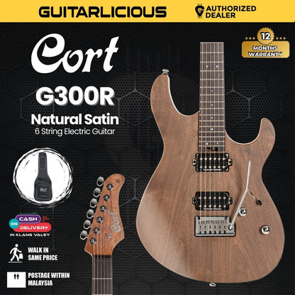 Cort G300 Raw Electric Guitar with Bag - Natural Satin