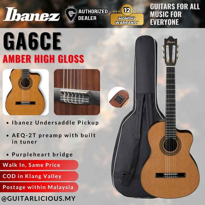 Ibanez GA6CE Classical Guitar - Amber High Gloss ( GA6CE)