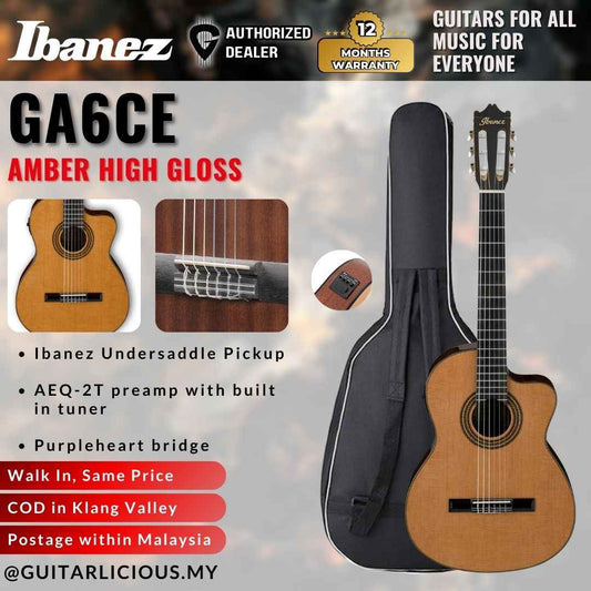 Ibanez GA6CE Classical Guitar - Amber High Gloss ( GA6CE)