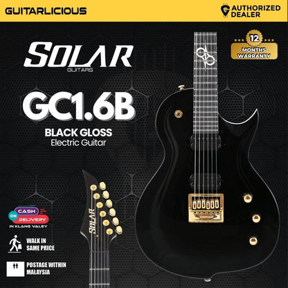 Solar GC1.6B Black Gloss Electric Guitar