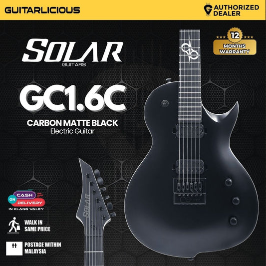 Solar GC1.6C Carbon Matte Black Electric Guitar