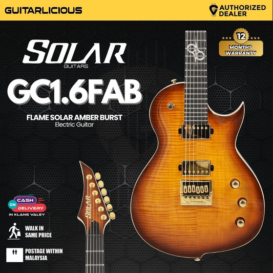 Solar GC1.6FAB Flame Solar Amber Burst Electric Guitar