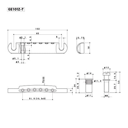 GOTOH GE101Z-T TOM-Style Tailpiece ( GE101Z-T )